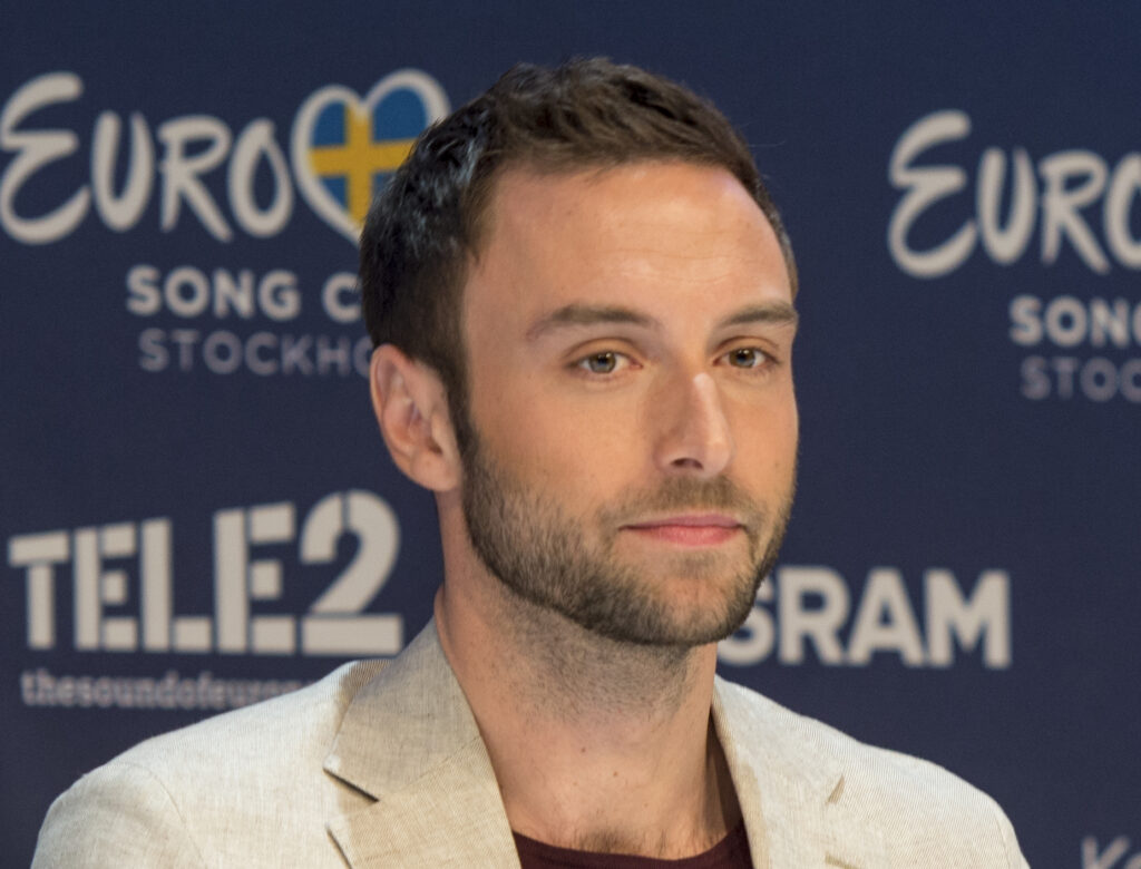 El ganador del Festival de Eurovisión 2015, Mans Zelmerlow, en una rueda de prensa
